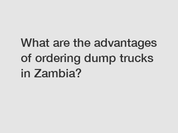 What are the advantages of ordering dump trucks in Zambia?