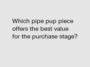 Which pipe pup piece offers the best value for the purchase stage?