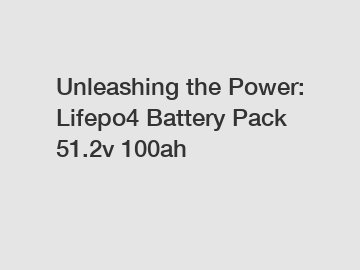 Unleashing the Power: Lifepo4 Battery Pack 51.2v 100ah