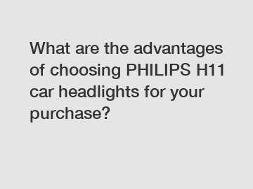 What are the advantages of choosing PHILIPS H11 car headlights for your purchase?