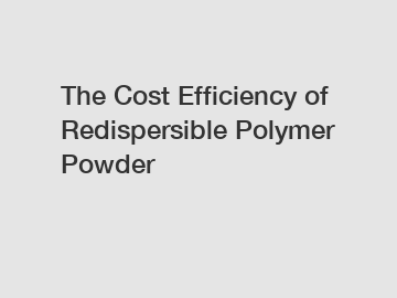 The Cost Efficiency of Redispersible Polymer Powder