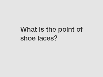 What is the point of shoe laces?