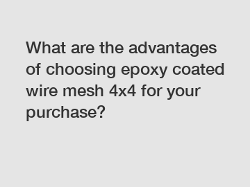 What are the advantages of choosing epoxy coated wire mesh 4x4 for your purchase?