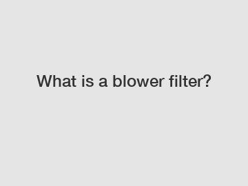 What is a blower filter?