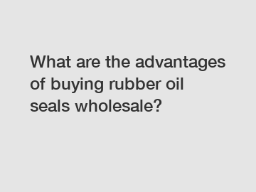 What are the advantages of buying rubber oil seals wholesale?