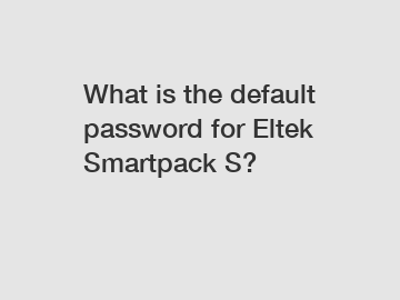 What is the default password for Eltek Smartpack S?