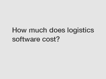 How much does logistics software cost?