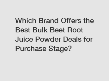 Which Brand Offers the Best Bulk Beet Root Juice Powder Deals for Purchase Stage?