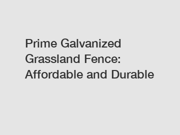 Prime Galvanized Grassland Fence: Affordable and Durable