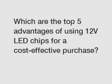 Which are the top 5 advantages of using 12V LED chips for a cost-effective purchase?