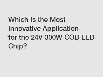 Which Is the Most Innovative Application for the 24V 300W COB LED Chip?