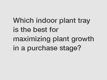 Which indoor plant tray is the best for maximizing plant growth in a purchase stage?