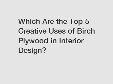 Which Are the Top 5 Creative Uses of Birch Plywood in Interior Design?