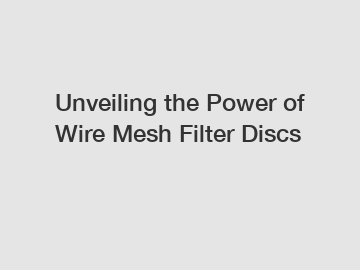 Unveiling the Power of Wire Mesh Filter Discs