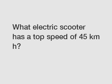 What electric scooter has a top speed of 45 km h?
