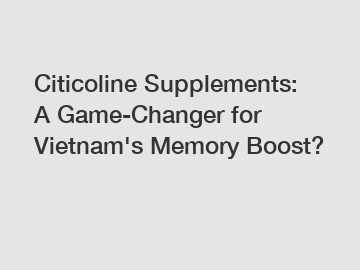 Citicoline Supplements: A Game-Changer for Vietnam's Memory Boost?