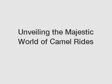 Unveiling the Majestic World of Camel Rides