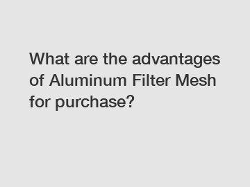 What are the advantages of Aluminum Filter Mesh for purchase?