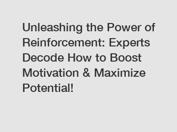 Unleashing the Power of Reinforcement: Experts Decode How to Boost Motivation & Maximize Potential!