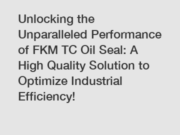 Unlocking the Unparalleled Performance of FKM TC Oil Seal: A High Quality Solution to Optimize Industrial Efficiency!