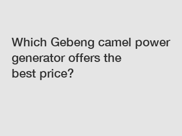 Which Gebeng camel power generator offers the best price?