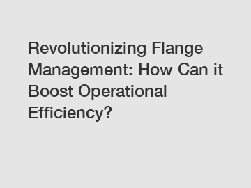 Revolutionizing Flange Management: How Can it Boost Operational Efficiency?