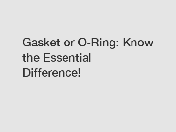 Gasket or O-Ring: Know the Essential Difference!