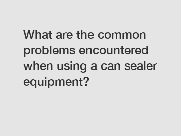 What are the common problems encountered when using a can sealer equipment?