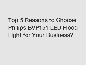 Top 5 Reasons to Choose Philips BVP151 LED Flood Light for Your Business?