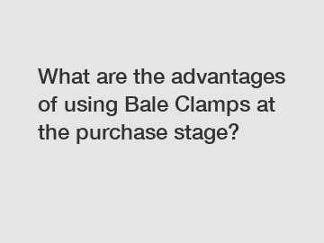 What are the advantages of using Bale Clamps at the purchase stage?