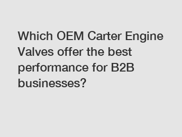 Which OEM Carter Engine Valves offer the best performance for B2B businesses?