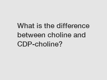 What is the difference between choline and CDP-choline?