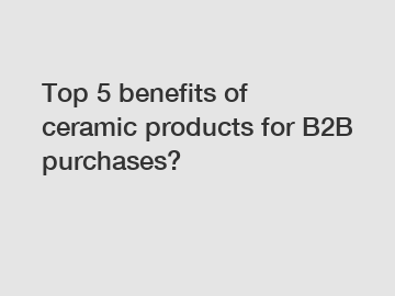 Top 5 benefits of ceramic products for B2B purchases?