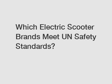 Which Electric Scooter Brands Meet UN Safety Standards?