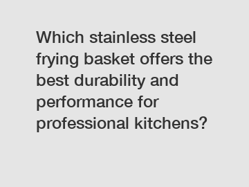 Which stainless steel frying basket offers the best durability and performance for professional kitchens?