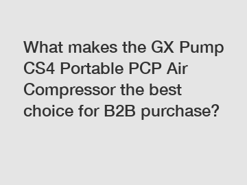 What makes the GX Pump CS4 Portable PCP Air Compressor the best choice for B2B purchase?