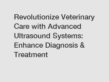 Revolutionize Veterinary Care with Advanced Ultrasound Systems: Enhance Diagnosis & Treatment