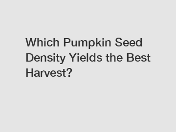 Which Pumpkin Seed Density Yields the Best Harvest?