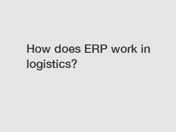 How does ERP work in logistics?