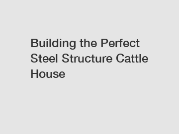 Building the Perfect Steel Structure Cattle House