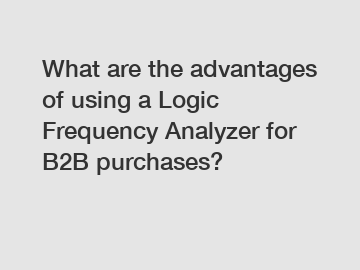 What are the advantages of using a Logic Frequency Analyzer for B2B purchases?