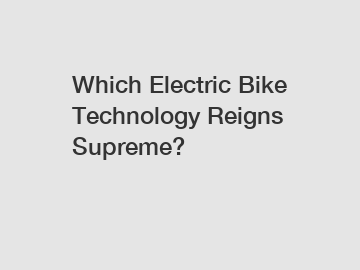 Which Electric Bike Technology Reigns Supreme?