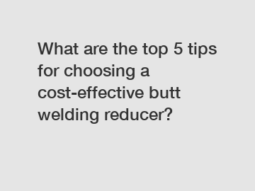 What are the top 5 tips for choosing a cost-effective butt welding reducer?