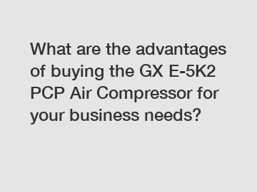 What are the advantages of buying the GX E-5K2 PCP Air Compressor for your business needs?