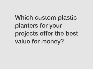 Which custom plastic planters for your projects offer the best value for money?