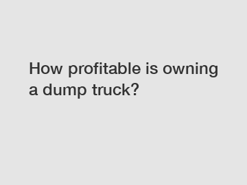 How profitable is owning a dump truck?