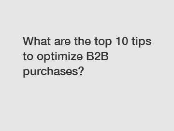 What are the top 10 tips to optimize B2B purchases?