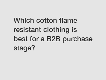 Which cotton flame resistant clothing is best for a B2B purchase stage?