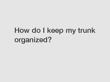 How do I keep my trunk organized?