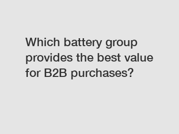 Which battery group provides the best value for B2B purchases?